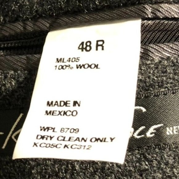 Kenneth Cole New York Men's  Blazer Jacket 48R Wool Gray Double Button Workwear - Picture 4 of 15